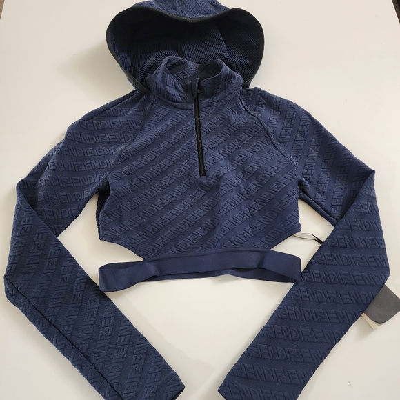 Fendi Blue Textured Hoodie and Leggings Set - Picture 9 of 16